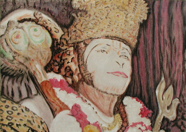 Artist Richard Lazzara. 'Hanuman On Maha Shivratri Night' Artwork Image, Created in 2001, Original Pastel. #art #artist