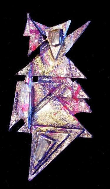 Artist Richard Lazzara. 'In The Mix Pin Ornament' Artwork Image, Created in 1989, Original Pastel. #art #artist