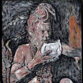 Richard Lazzara: 'kapala siva sadhu', 2002 Acrylic Painting, Death. Artist Description: Kapala siva sadhu faces fears of death with prasad from skull cup ! ! !...