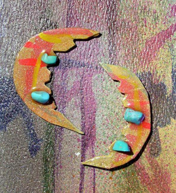 Artist Richard Lazzara. 'Love Cove Ear Ornaments' Artwork Image, Created in 1989, Original Pastel. #art #artist