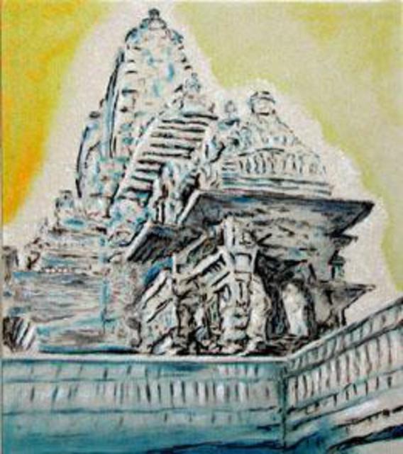 Artist Richard Lazzara. 'Ma S Leave Temple' Artwork Image, Created in 2002, Original Pastel. #art #artist