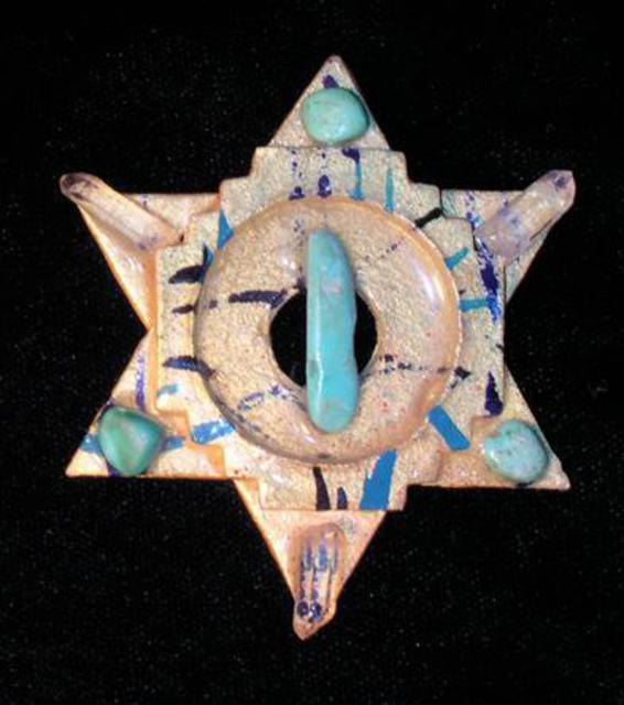 Richard Lazzara  'Meeting Triangles Pin Ornament', created in 1989, Original Pastel.