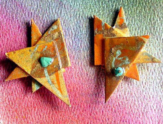 Artist Richard Lazzara. 'Miami Ear Ornaments' Artwork Image, Created in 1989, Original Pastel. #art #artist