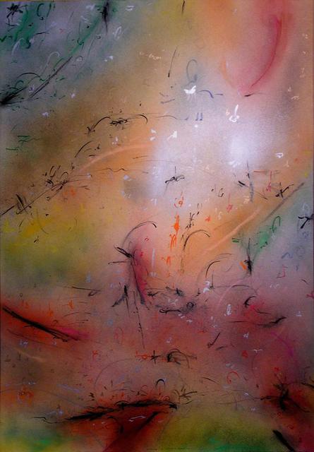 Artist Richard Lazzara. 'Mind Flames' Artwork Image, Created in 1988, Original Pastel. #art #artist