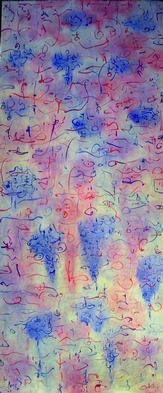 Richard Lazzara: 'mindscape adrift rainclouds', 1976 Calligraphy, Visionary. mindscape adrift rainclouds 1976 is a sumie calligraphy watercolor on rice paper from the KAKEMONO SERIES as archived at 