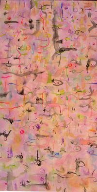 Richard Lazzara: 'mindscape journey mosaic', 1976 Calligraphy, Visionary. mindscape journey mosaic 1976 is a sumie calligraphy watercolor on rice paper  from the KAKEMONO SERIES as archived at 