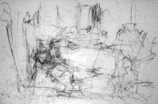 Richard Lazzara: 'model in the drawing room', 1972 Charcoal Drawing, History. model in the drawing room 1972  from the folio  DRAWING ON NY STUDIO  SCHOOL TRAINING   by Richard Lazzara is available at   
