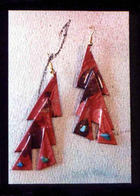 Artist Richard Lazzara. 'Moonwalker Ear Ornaments' Artwork Image, Created in 1989, Original Pastel. #art #artist