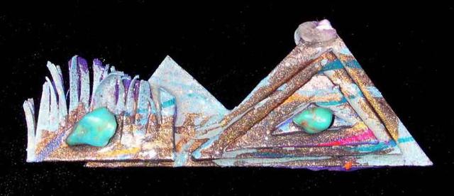 Artist Richard Lazzara. 'Mountain View Pin Ornament' Artwork Image, Created in 1989, Original Pastel. #art #artist