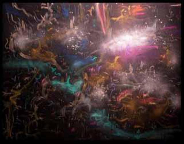 Artist Richard Lazzara. 'Nebula Axions' Artwork Image, Created in 1994, Original Pastel. #art #artist