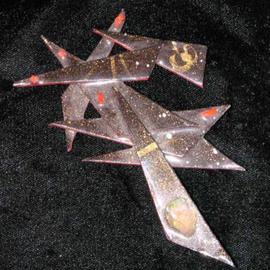 Richard Lazzara: 'opal cuts above pin ornament', 1989 Mixed Media Sculpture, Fashion. Artist Description: opal cuts above pin ornament from the folio LAZZARA ILLUMINATION DESIGN is available at 