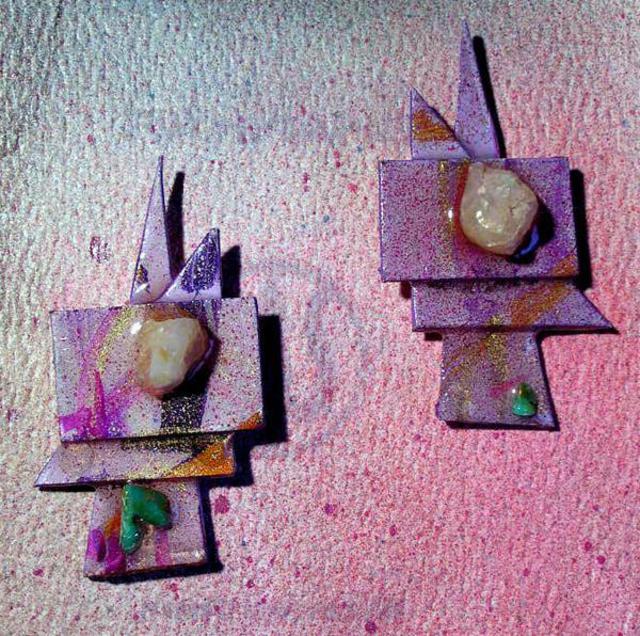 Artist Richard Lazzara. 'Opal Search Ear Ornaments' Artwork Image, Created in 1989, Original Pastel. #art #artist