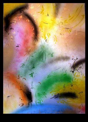 Richard Lazzara: 'open passages', 1988 Calligraphy, Visionary. open passages 1988 is a sumie calligraphy painting in mixed media, a 3 part panel from 