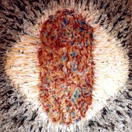 Richard Lazzara: 'original adi narmada lingam meteorite', 1993 Acrylic Painting, Culture. Artist Description: original adi narmada lingam meteorite by Richard Lazzara is from the 