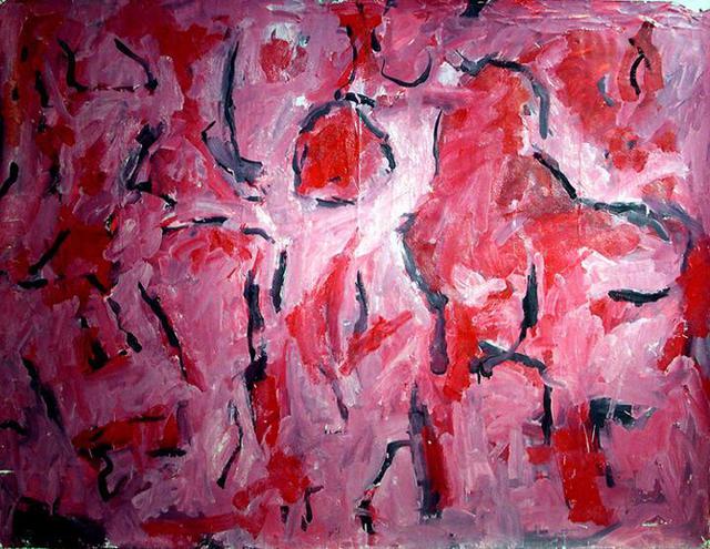 Artist Richard Lazzara. 'Passion To Paint Red' Artwork Image, Created in 1972, Original Pastel. #art #artist