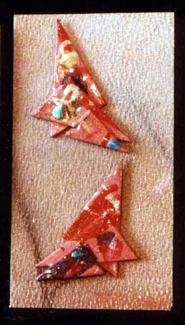Artist Richard Lazzara. 'Peach Ear Ornaments' Artwork Image, Created in 1989, Original Pastel. #art #artist