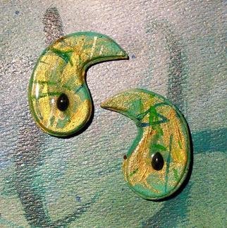 Richard Lazzara: 'perido commas ear ornaments', 1989 Watercolor, Fashion. Artist Description: perido commas ear ornaments from the folio LAZZARA ILLUMINATION DESIGN are available at 