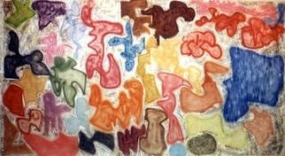 Richard Lazzara: 'puzzle story', 1991 Acrylic Painting, Culture. puzzle story by Richard Lazzara is found in the 