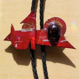 red coyote bolo or pin ornament  By Richard Lazzara