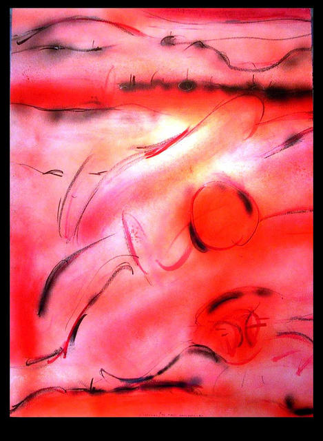Richard Lazzara  'Red Horizon', created in 1988, Original Pastel.