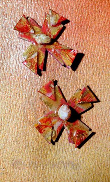 Artist Richard Lazzara. 'Royal Cross Ear Ornaments' Artwork Image, Created in 1989, Original Pastel. #art #artist