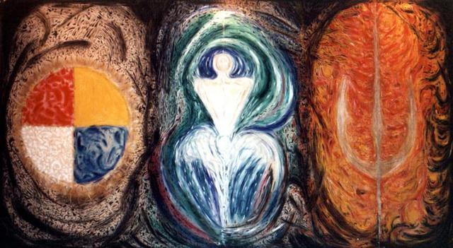 Artist Richard Lazzara. 'Siva Triptych' Artwork Image, Created in 1995, Original Pastel. #art #artist