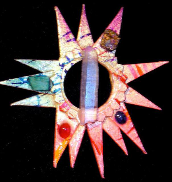 Artist Richard Lazzara. 'Solar Knowledge Pin Ornament' Artwork Image, Created in 1989, Original Pastel. #art #artist