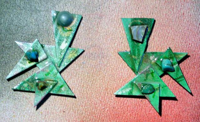 Artist Richard Lazzara. 'Spring Green Ear Ornaments' Artwork Image, Created in 1989, Original Pastel. #art #artist