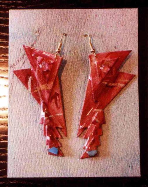 Artist Richard Lazzara. 'Starship Ear Ornaments' Artwork Image, Created in 1989, Original Pastel. #art #artist