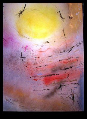 Richard Lazzara: 'sunrise time', 1990 Calligraphy, Visionary. sunrise time 1990 is a sumie calligraphy painting in mixed media , available at 