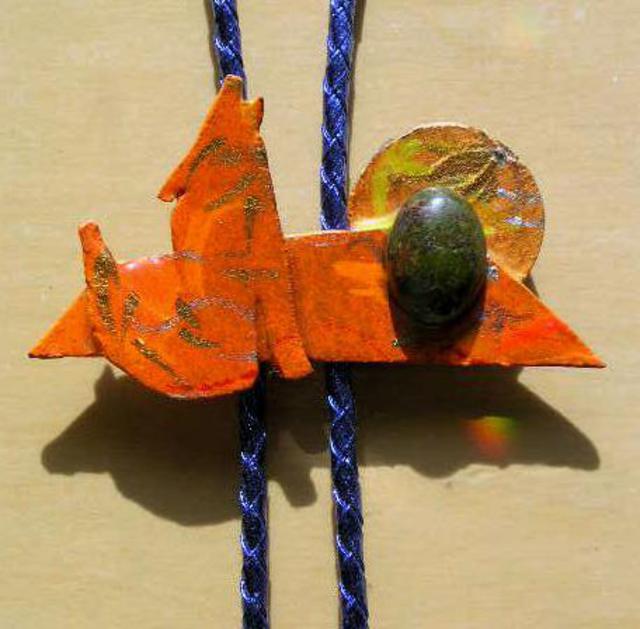 Richard Lazzara  'Sunset Coyote Bolo Or Pin Ornament', created in 1989, Original Pastel.