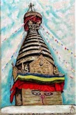 Richard Lazzara: 'swayambhu siva lingam', 2003 Acrylic Painting, History. Swayambhu Siva Lingam arises from the primordial depths of the himalaya telling us thehistory of human kind exit from the last ice age ! ! !...