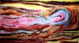 Richard Lazzara: 'swimming upstream', 1991 Acrylic Painting, Culture. swimming upstream by Richard Lazzara is from the 