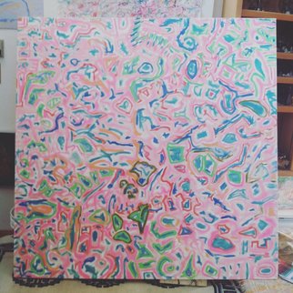 Richard Lazzara: 'that pink painting', 2015 Acrylic Painting, Abstract. 