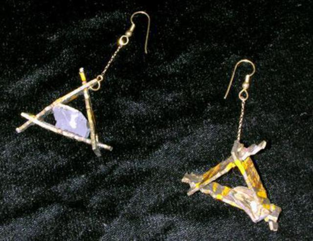 Richard Lazzara  'Triangle Swings Ear Ornaments', created in 1989, Original Pastel.