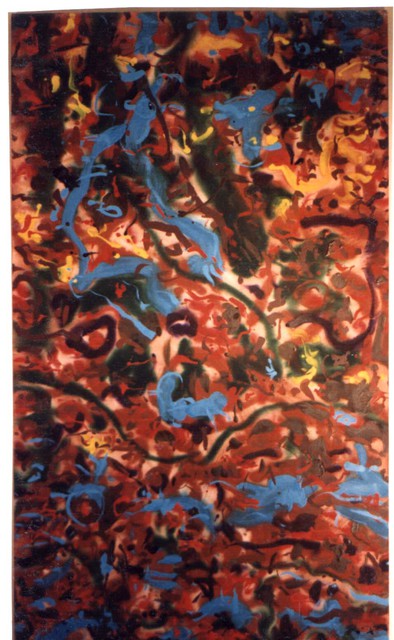 Artist Richard Lazzara. 'Turquiose Veins' Artwork Image, Created in 1988, Original Pastel. #art #artist