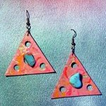 turquoise triangle ear ornaments By Richard Lazzara