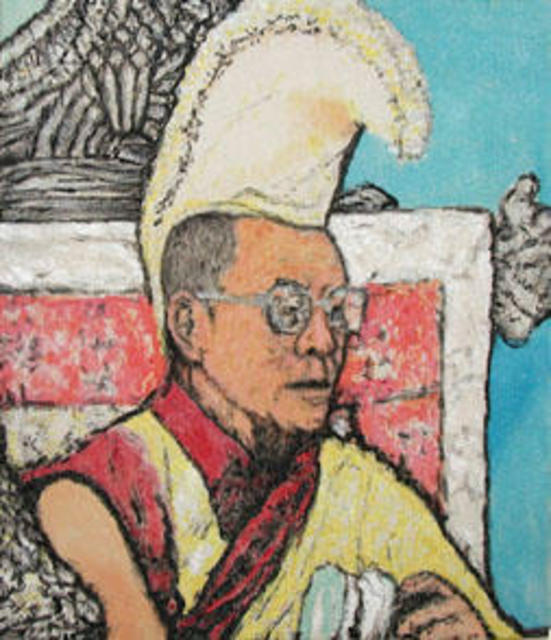 Artist Richard Lazzara. 'Young Dalai Lama' Artwork Image, Created in 2000, Original Pastel. #art #artist