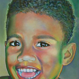 Sharon Ebert: 'Eka', 2010 Oil Painting, Portrait. Artist Description:  Eka, Fijian girl, colorful, oil painting, cheeky, adorable ...
