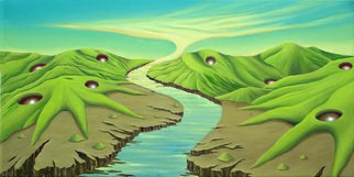 Sharon Ebert: 'No Vacancies', 2008 Oil Painting, Surrealism.  New islands emerging that became quickly occupied as the Pacific Islands are melting down! ...