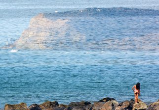 Shelley Catlin: 'Lookout', 2015 Digital Photograph, nature.     California shoreline, San Diego, vibrant colors, beach, bikini, rainbow      ...