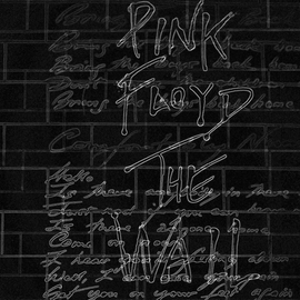 Shelley Catlin: 'Pink Floyd The Wall', 2014 Digital Photograph, Music. Artist Description:  Pink floyd The Wall, double exposure, lyrics, Vinyl artwork24   ...