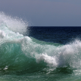 Shelley Catlin: 'Wave', 2015 Digital Photograph, Beach. Artist Description:   Wave, Cabo San Lucas, blues, greens, sand, beach, sky         ...