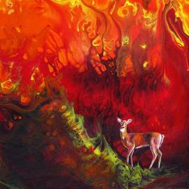 Shelly Leitheiser: 'Inevitable Inferno', 2012 Acrylic Painting, Ecological. Artist Description:  This painting is beautiful to look at with its chaotic colors, but it represents a serious situation. Inevitable Inferno refers to the changing climate we humans are creating, and the wild fires this is exacerbating in the Southwest US and other areas of the world that are susceptible ...