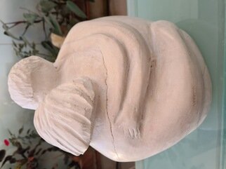Dan Shiloh: 'embrace', 2023 Stone Sculpture, Body. White stone sculpture man and woman embracing...