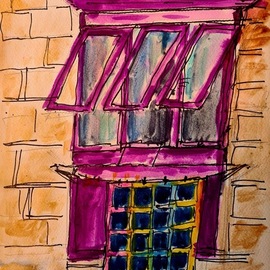 Dan Shiloh: 'malta window', 2023 Tempera Painting, Cityscape. Artist Description: Malta street in watercolor...