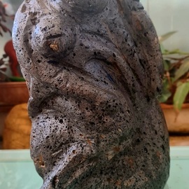 Dan Shiloh: 'mother and son', 2023 Stone Sculpture, Love. Artist Description: Black volcanic stone sculpture of mother embracing her child...