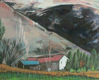Dan Shiloh: 'winery new zeland', 2023 Acrylic Painting, Landscape. A winery in New Zeland...