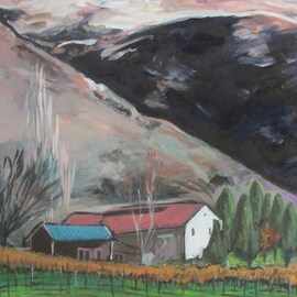 Dan Shiloh: 'winery new zeland', 2023 Acrylic Painting, Landscape. Artist Description: A winery in New Zeland...