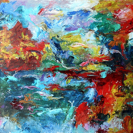 Shkanin Misha: 'Lake', 2005 Oil Painting, Abstract Landscape. Artist Description:  abstract, painting, oil painting, impressionizm, ...
